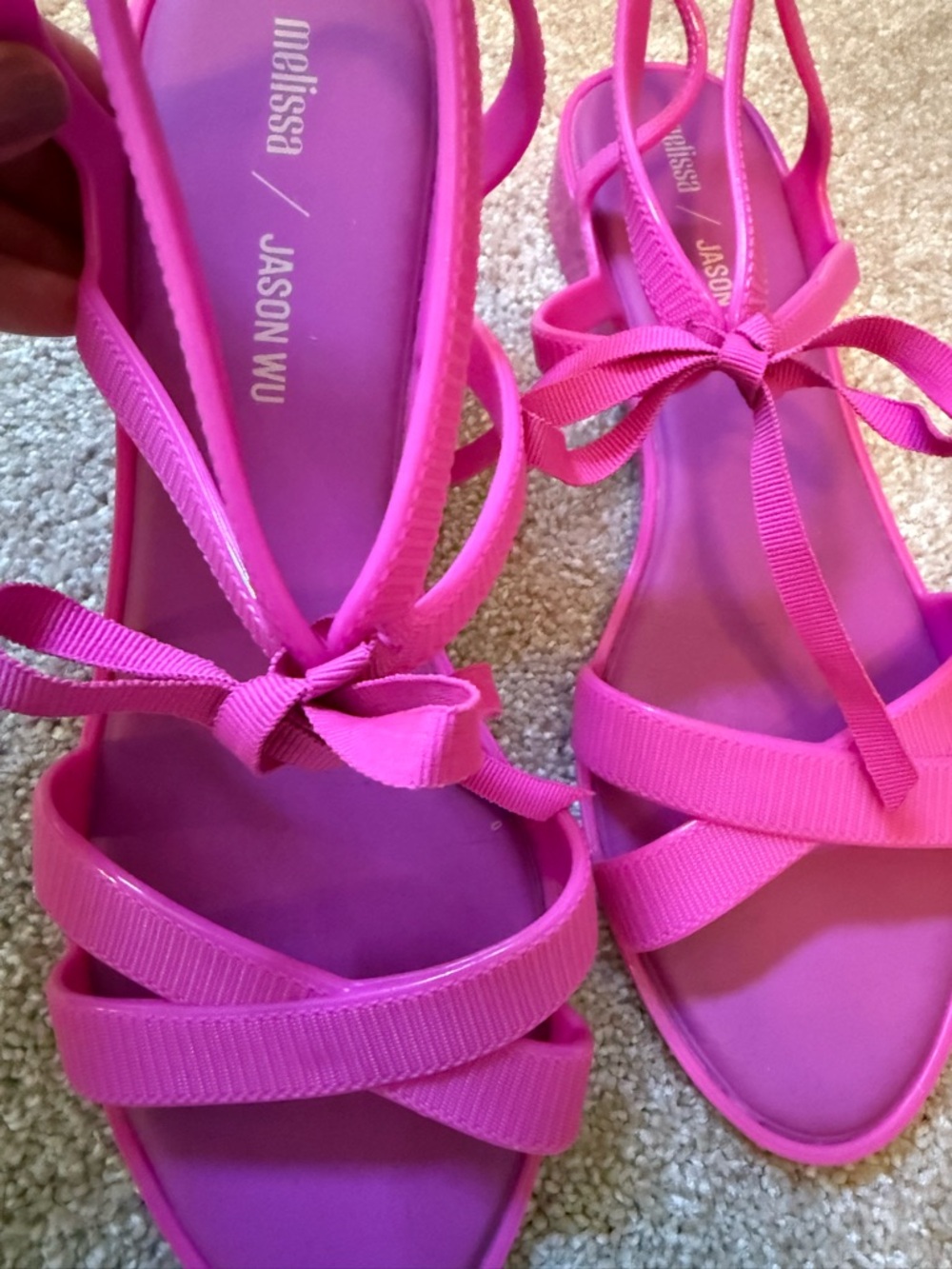 Melissa Strappy Bow Sandals in Bright Pink